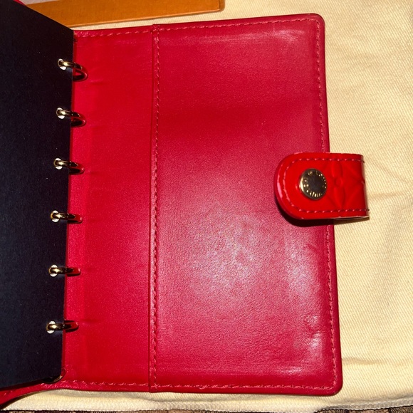 Authentic Louis Vuitton Red Patent Leather Card & Agenda Notes Holder, dust bag - Picture 8 of 14